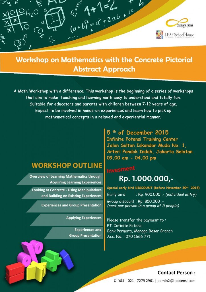 Mathematics Workshop (Concrete Pictorial Abstract Approach)